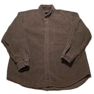 Abercrombie Shirt Mens Large Corduroy Button Down Heavy Pockets Western Vintage